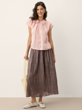 Lyocell Textured Pleated Waist Skirt ROSAMUND - Glamourous Grace