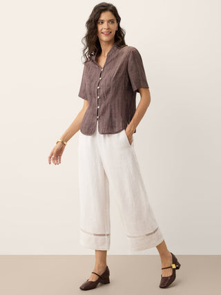 Lyocell Textured Stand Collar Shirt Jacket PHILIPPA - Glamourous Grace