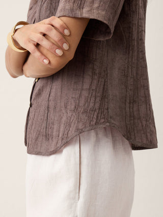 Lyocell Textured Stand Collar Shirt Jacket PHILIPPA - Glamourous Grace