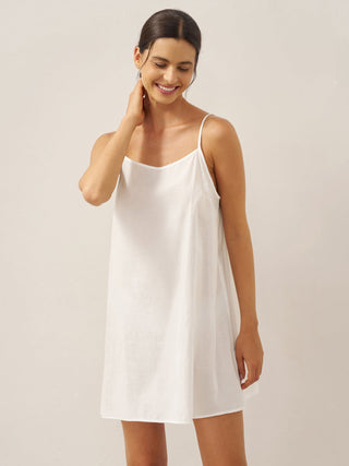 Linen V-Neck Cover-Up and Slip Dress Set CASS - Glamourous Grace
