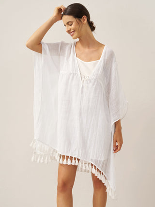 Linen V-Neck Cover-Up and Slip Dress Set CASS - Glamourous Grace
