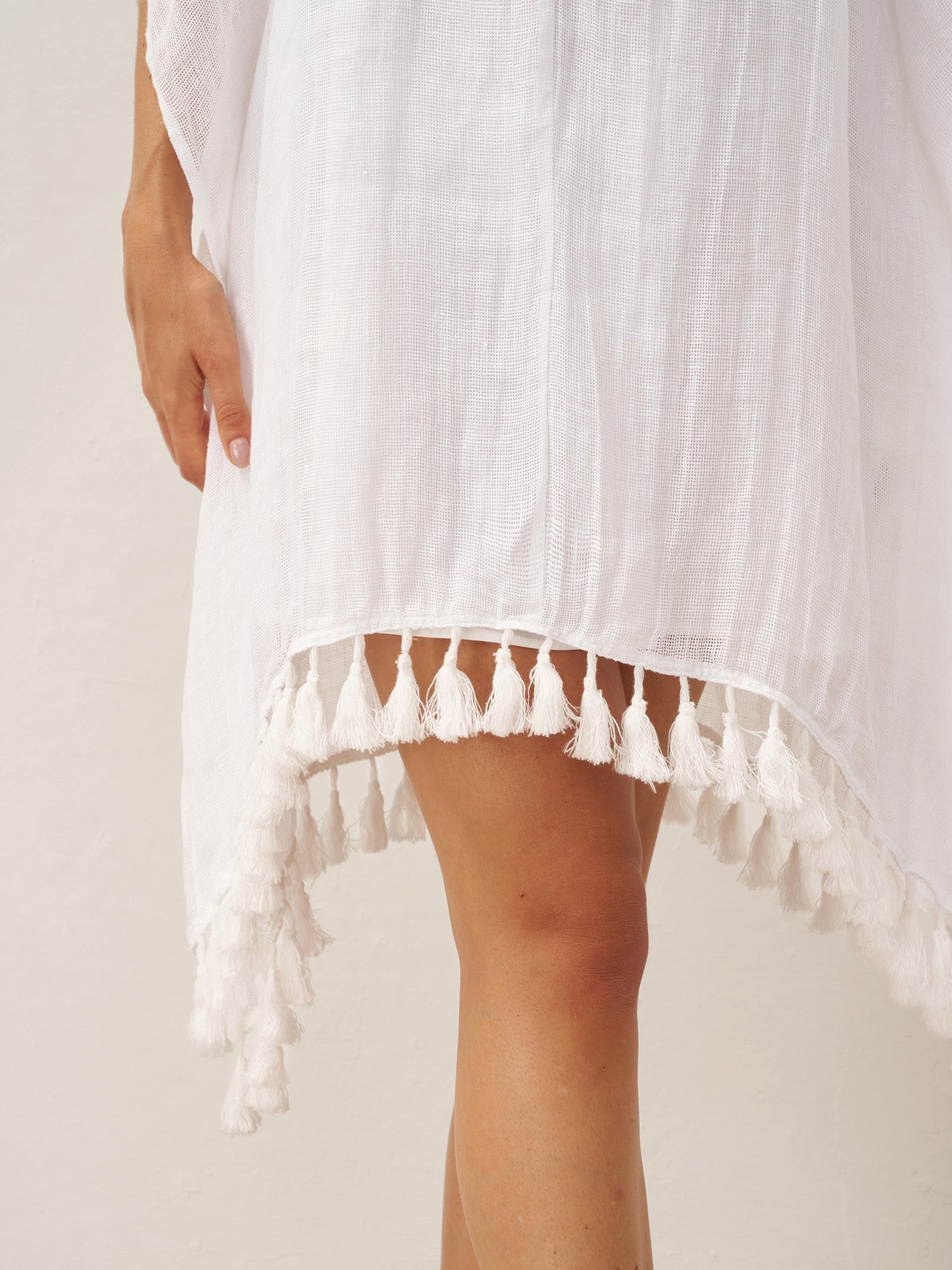 Linen V-Neck Cover-Up and Slip Dress Set CASS - Glamourous Grace