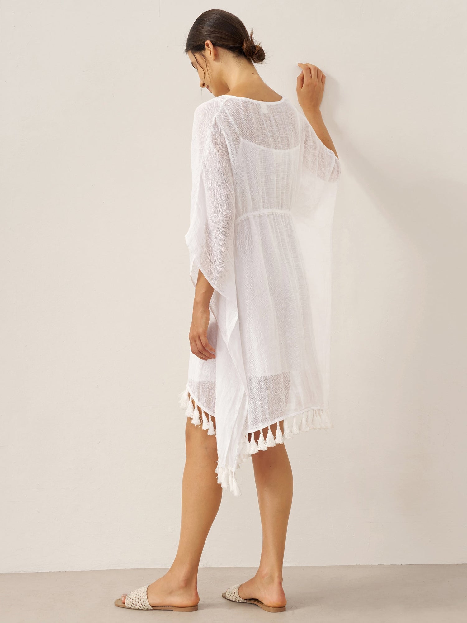 Linen V-Neck Cover-Up and Slip Dress Set CASS - Glamourous Grace