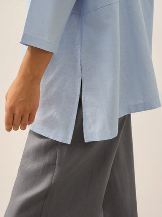 Linen White Boat Neck Oversized Top AVA - Glamourous Grace