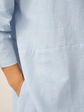 Linen White Boat Neck Oversized Top AVA - Glamourous Grace