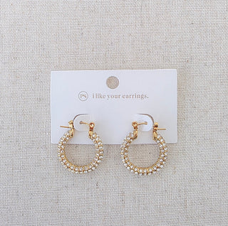 Lizzie Pave Hoops - WATERPROOF