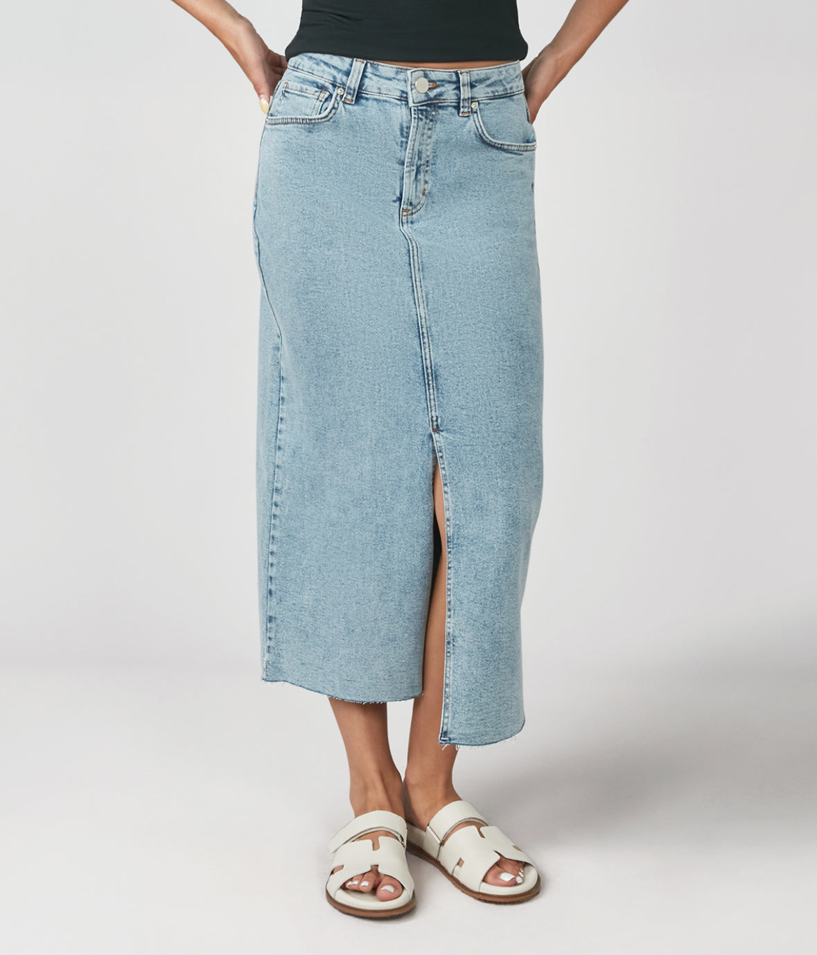 HALSTON-VIB High Rise Maxi Skirt