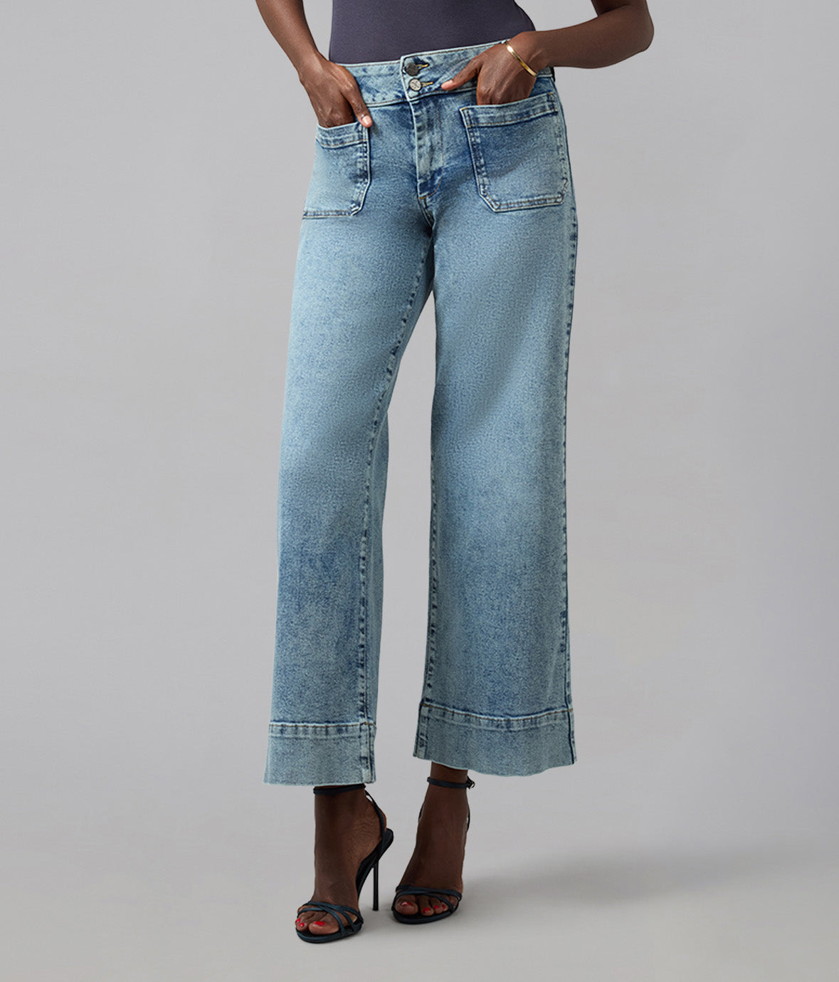 COLETTE-MDL High Rise Wide Leg Jeans