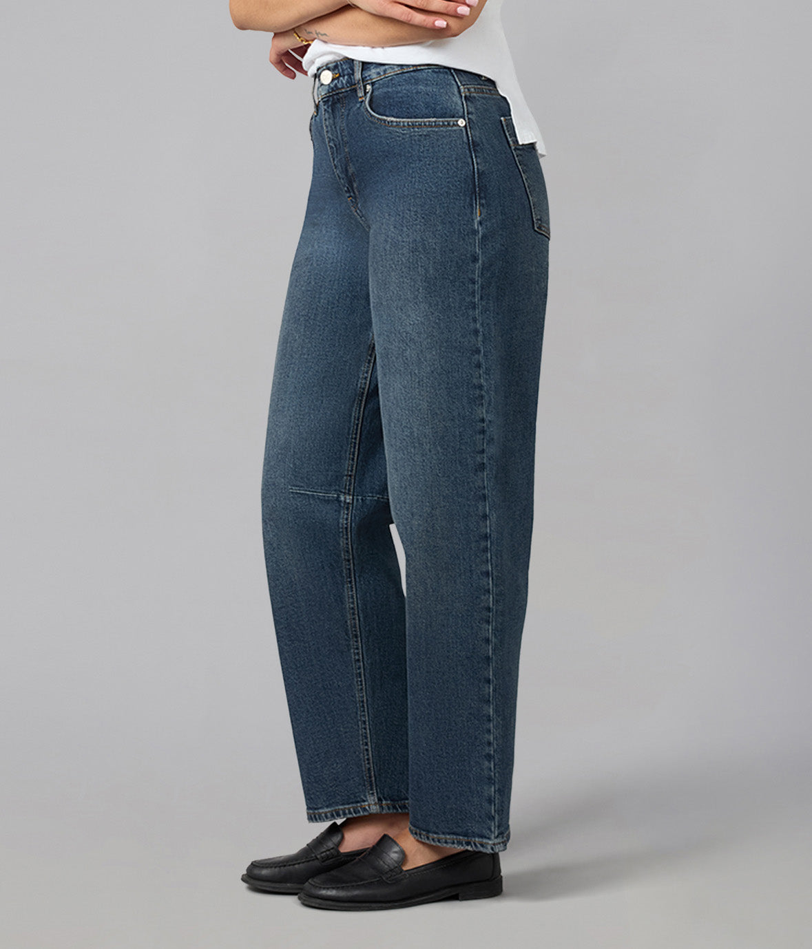 DYLAN-CSB High Rise Barrel Jeans