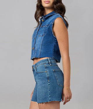GABBIE-DIS Cropped Denim Vest