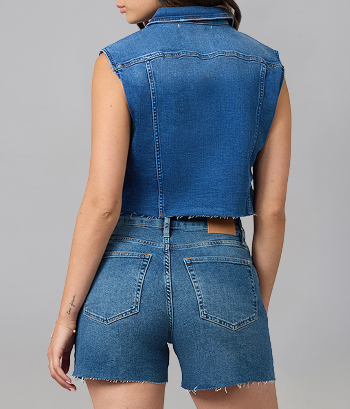 GABBIE-DIS Cropped Denim Vest