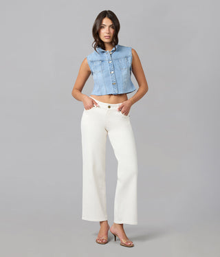 GABBIE-SBS Cropped Denim Vest
