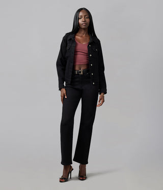 GABRIELLA-BLK Classic Denim Jacket