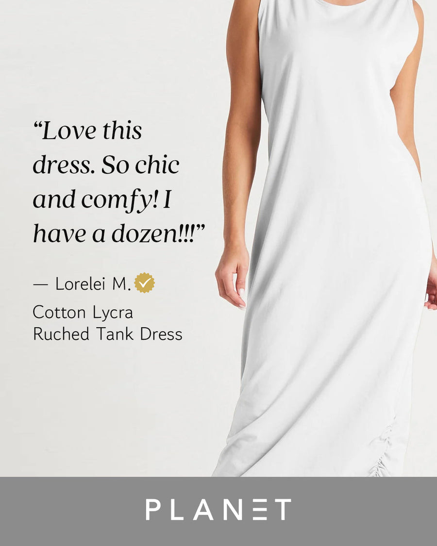 Cotton Lycra Ruched Tank Dress - Titanium - Glamourous Grace