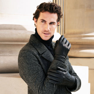 Lorenzo (black) - Italian gloves made of American deerskin leather with cashmere lining - Glamourous Grace
