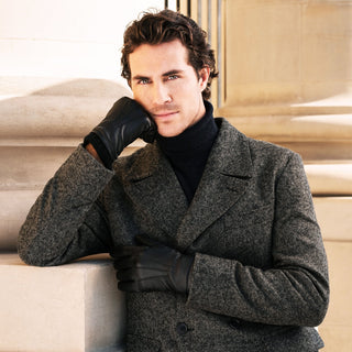 Lorenzo (black) - Italian gloves made of American deerskin leather with cashmere lining - Glamourous Grace