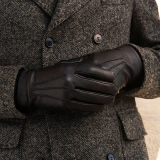 Lorenzo (black) - Italian gloves made of American deerskin leather with cashmere lining - Glamourous Grace