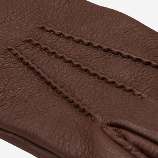 Lorenzo (brown) - Italian gloves made of American deerskin leather with cashmere lining - Glamourous Grace