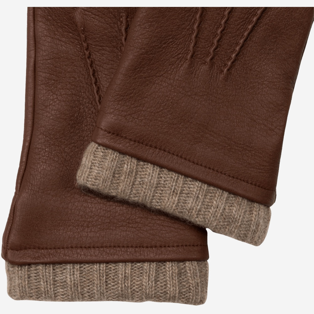 Lorenzo (brown) - Italian gloves made of American deerskin leather with cashmere lining - Glamourous Grace