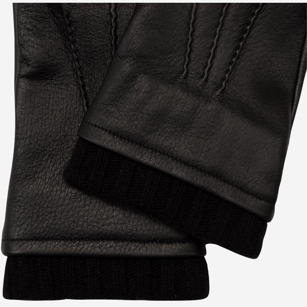 Lorenzo (black) - Italian gloves made of American deerskin leather with cashmere lining - Glamourous Grace