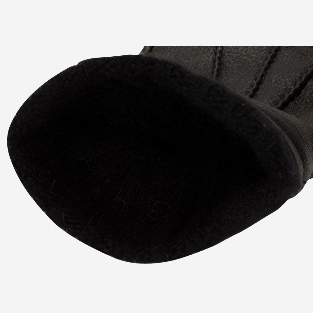 Lorenzo (black) - Italian gloves made of American deerskin leather with cashmere lining - Glamourous Grace