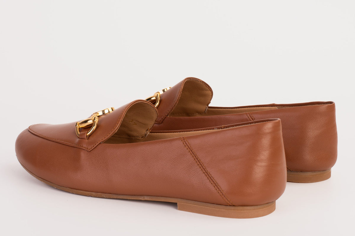 Luanda Tan Leather Women Flat Shoe