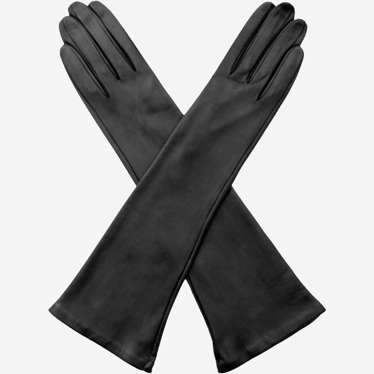 Lucia (black) - Italian unlined 12-button length leather opera gloves - Glamourous Grace