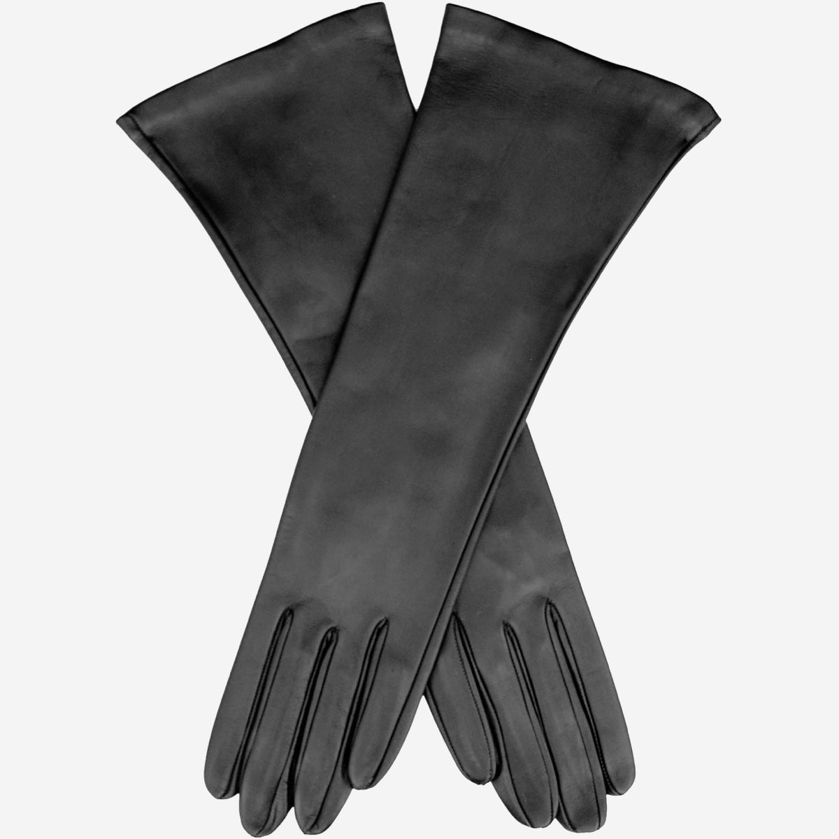 Lucia (black) - Italian unlined 8-button length leather opera gloves - Glamourous Grace