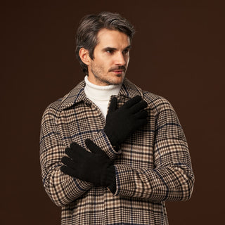 Luciano (black) - Handmade Italian knitted wool gloves with luxurious cashmere lining - Glamourous Grace