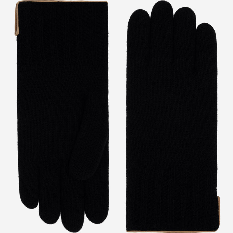 Luciano (black) - Handmade Italian knitted wool gloves with luxurious cashmere lining - Glamourous Grace