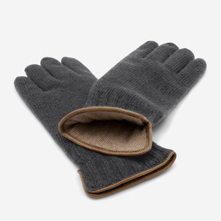 Luciano (grey) - Handmade Italian knitted wool gloves with luxurious cashmere lining - Glamourous Grace