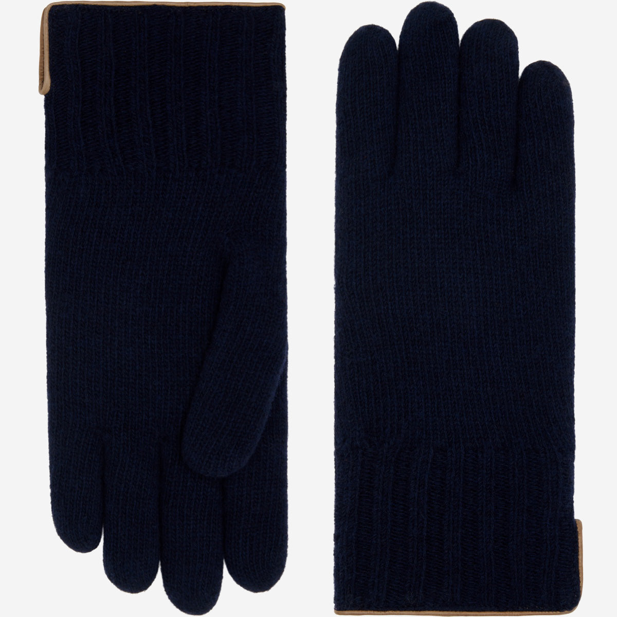 Luciano (dark blue) - Handmade Italian knitted wool gloves with luxurious cashmere lining - Glamourous Grace