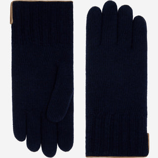 Luciano (dark blue) - Handmade Italian knitted wool gloves with luxurious cashmere lining - Glamourous Grace