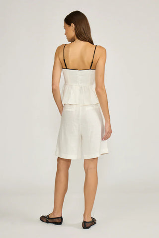 Lottie White Relaxed Linen Shorts