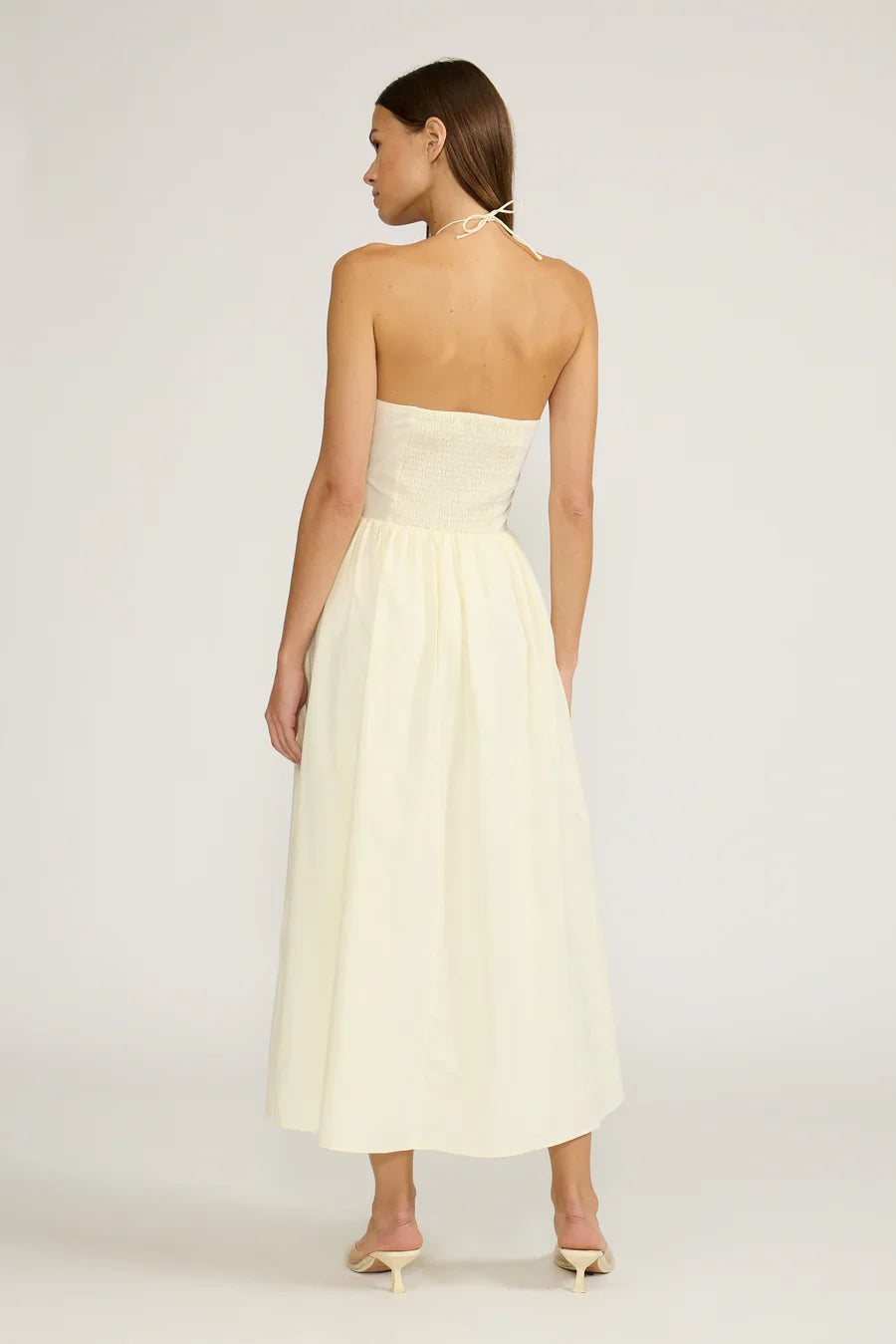 Hillary Yellow Beaded Halter Dress