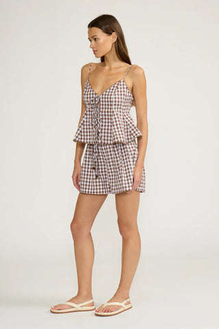 Holly Brown Gingham Tank Top