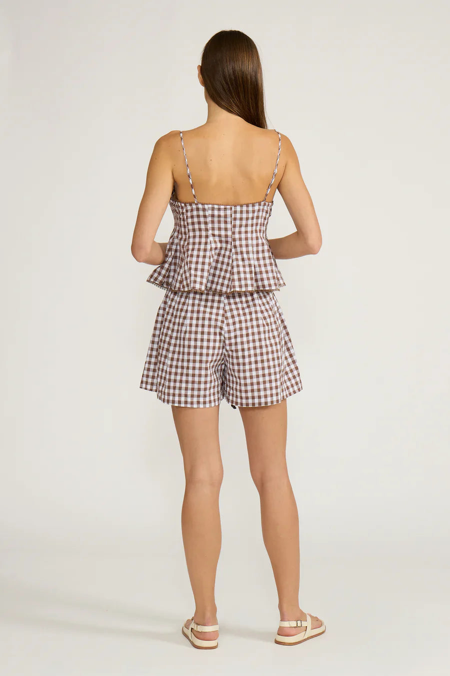Holly Brown Gingham Tank Top