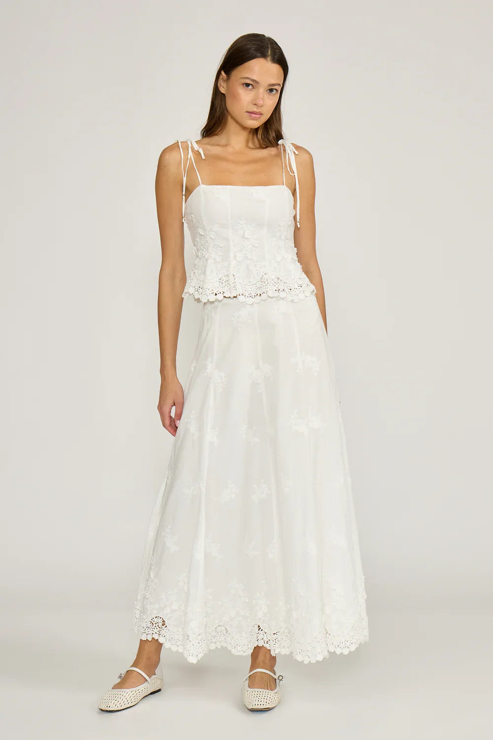Jolene White Eyelet Skirt