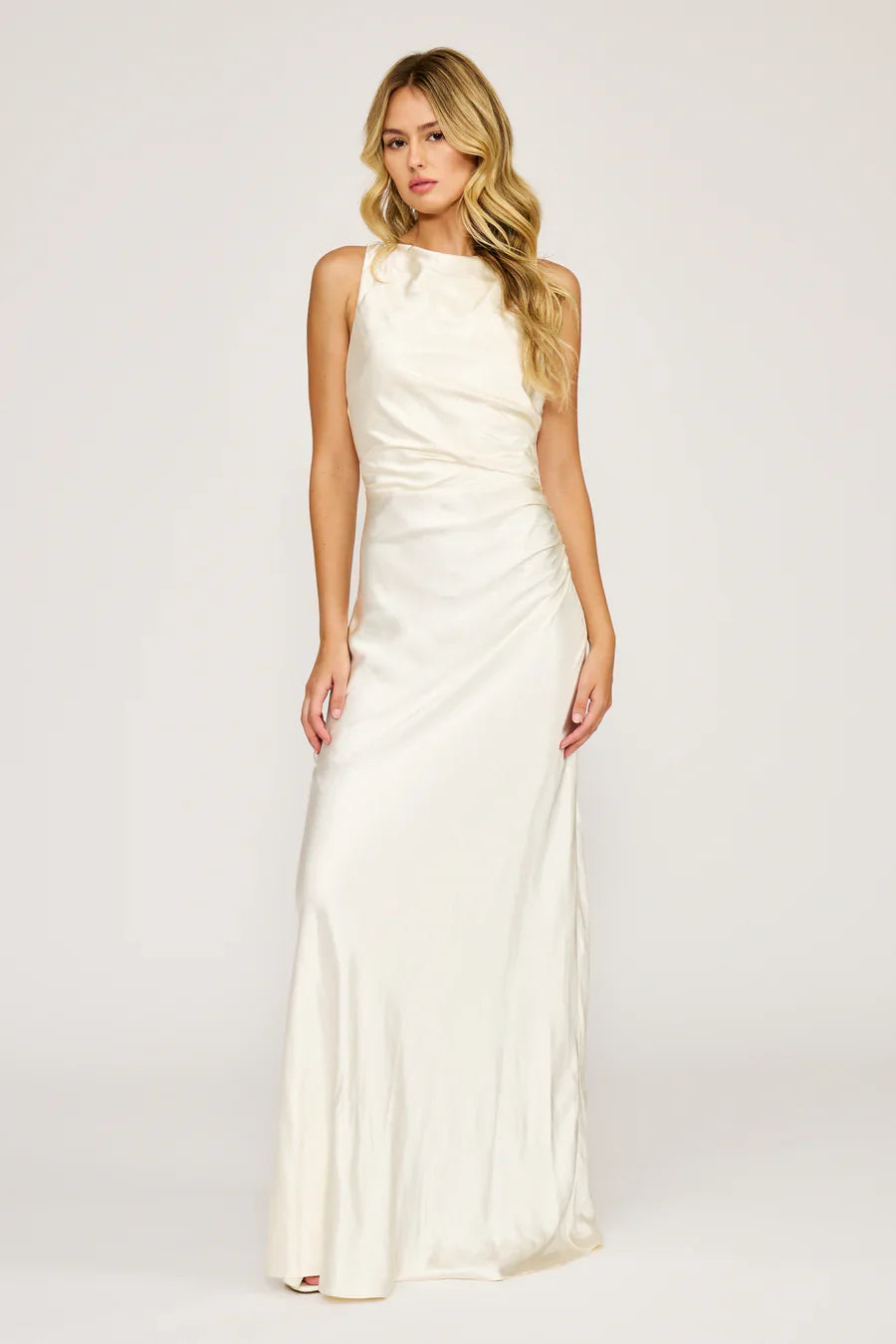 Halo Ivory Draped Dress - Glamourous Grace