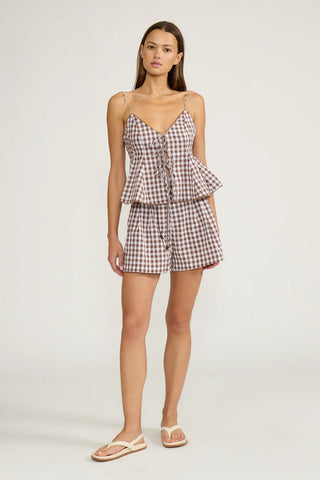 Holly Brown Gingham Tank Top
