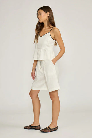 Lottie White Relaxed Linen Shorts
