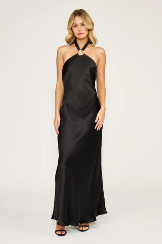 Bonnie Black Halter Dress - Glamourous Grace