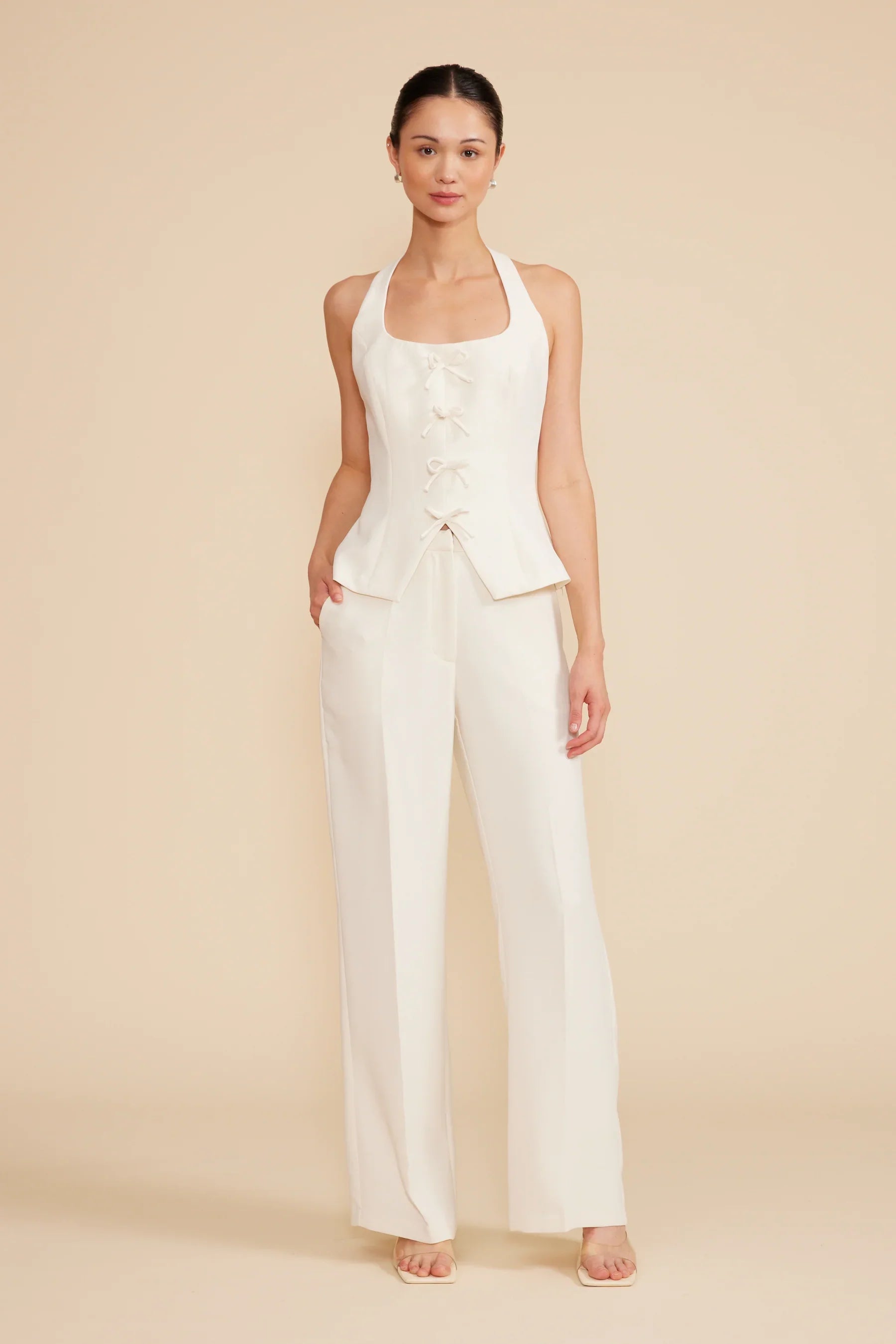 Valli Cupro Pant | White