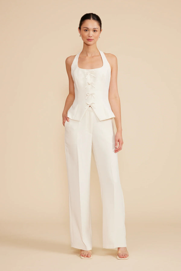 Valli Cupro Pant | White - Glamourous Grace