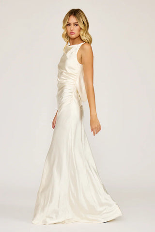 Halo Ivory Draped Dress - Glamourous Grace