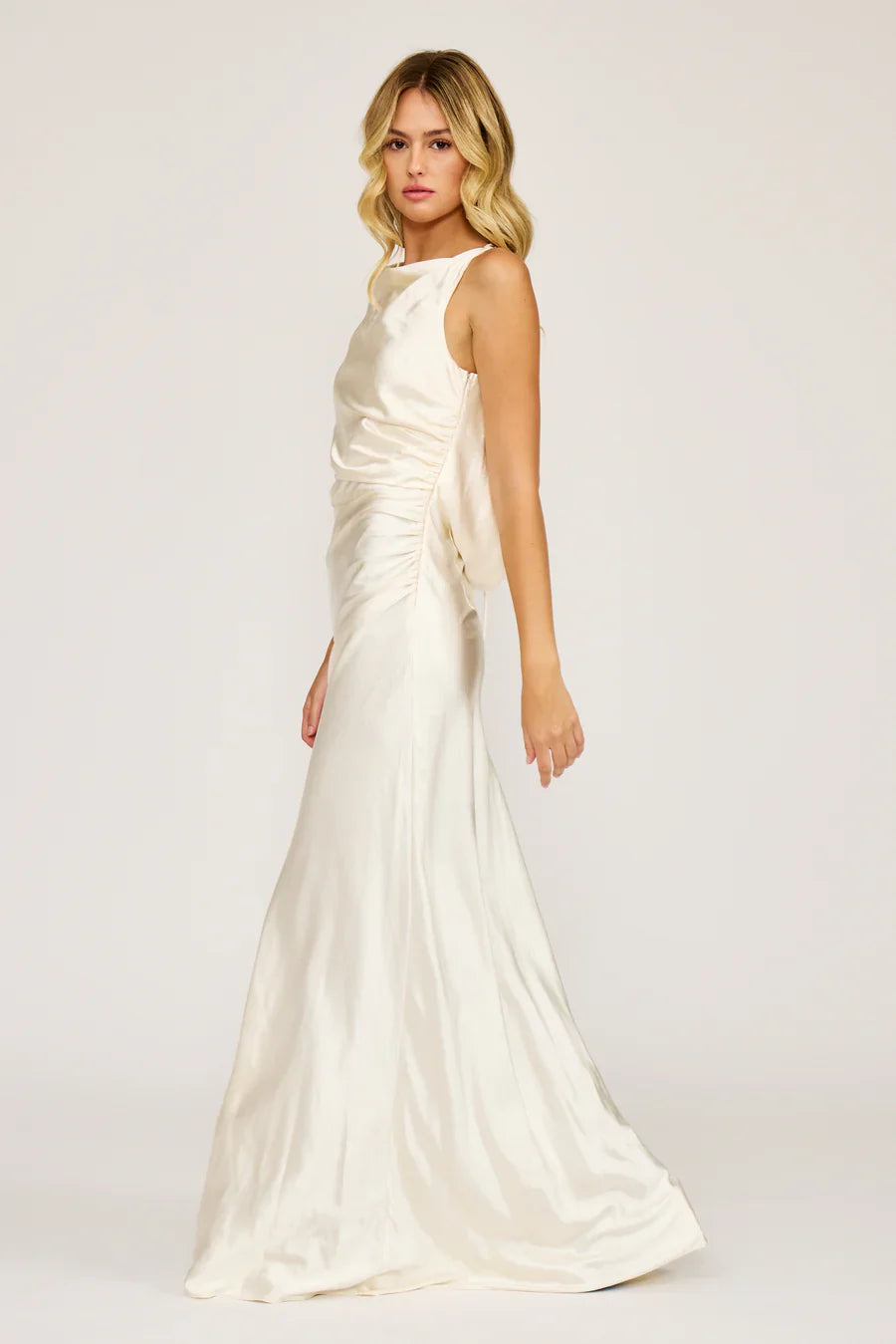 Halo Ivory Draped Dress - Glamourous Grace