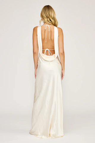 Halo Ivory Draped Dress - Glamourous Grace