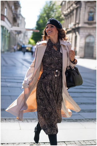 Beige Classic Long Coat, Kim