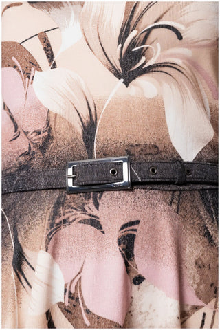 Pink Floral A-Line Midi Dress, Iris