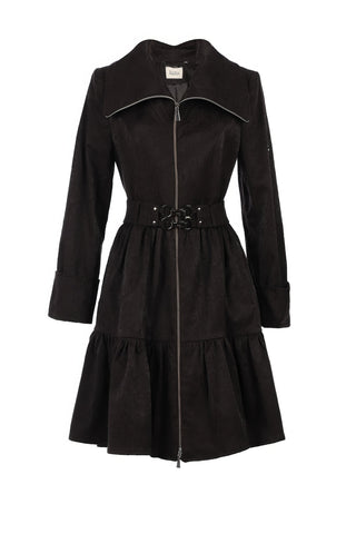 Black Cotton Short Tailored Coat, Iris